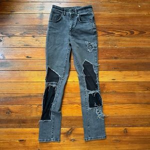 The Ragged Priest high rise lace and mesh jeans